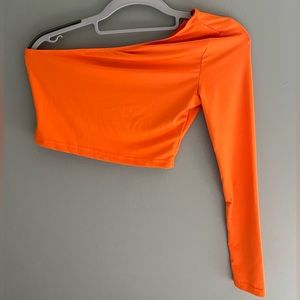 SHEIN One Shoulder Cropped Long Sleeve